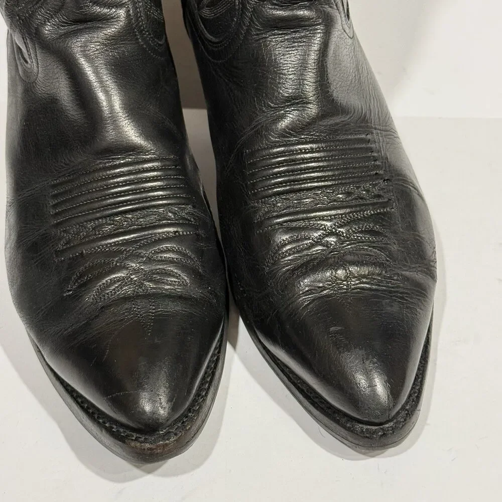 Dan Post Black Men's Size 10 D Pebble Grain Cowboy Boots